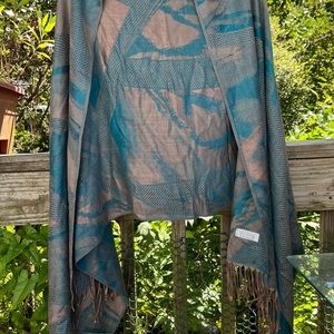 Jerusalem 100 Percent Cashmere Fringed Shawl 72” Length X 28” Width Preowned